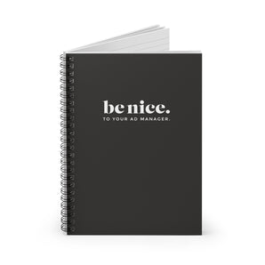 AdManager, be nice spiral notebook - ruled line