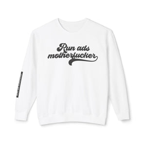 MotherF* retro, unisex lightweight crewneck sweatshirt with arm imprint