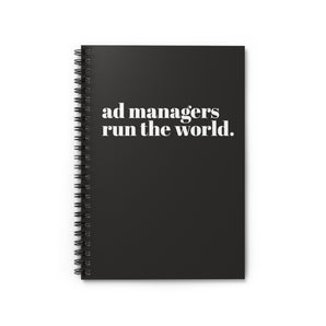 AdManagers, run the world spiral notebook - ruled line