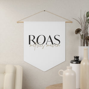 ROAS Metrics Maven, white pennant