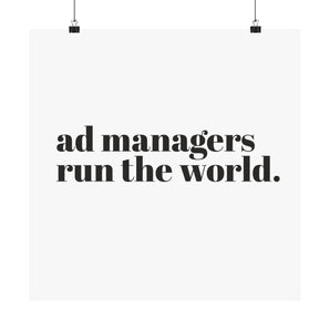 AdManager, run the world curve poster