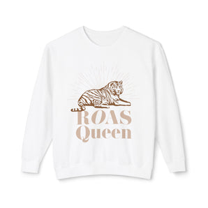 ROAS QUEEN tiger, unisex lightweight crewneck sweatshirt