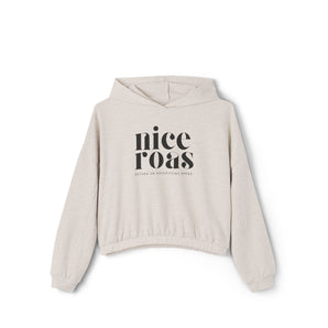 Nice ROAS tag, women's cinched bottom hoodie