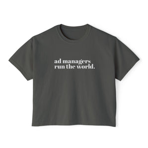 AdManager, run the world women's boxy tee