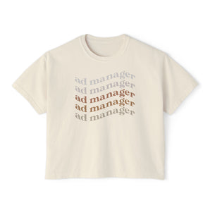 AdManager, women's boxy tee