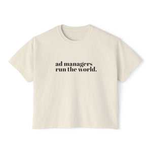 AdManager, run the world women's boxy tee