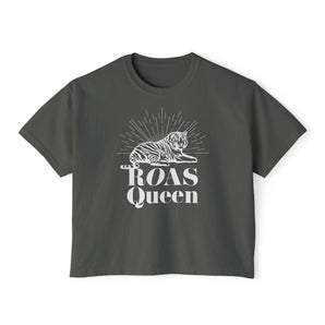 ROAS QUEEN tiger, women's boxy tee