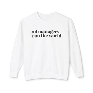 AdManager, run the world unisex lightweight crewneck sweatshirt