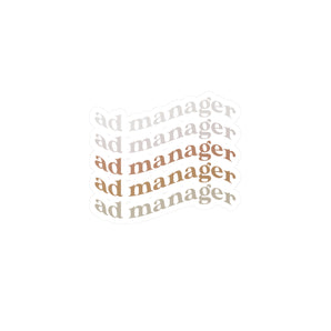 AdManager, curve kiss-cut vinyl decals