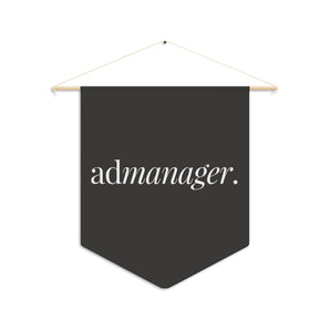 AdManager, title black pennant