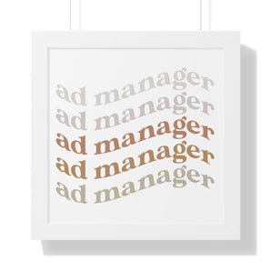 AdManager, curve framed vertical poster