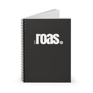 Nice ROAS bold, black spiral notebook - ruled line