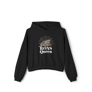 ROAS QUEEN tiger, women's cinched bottom hoodie