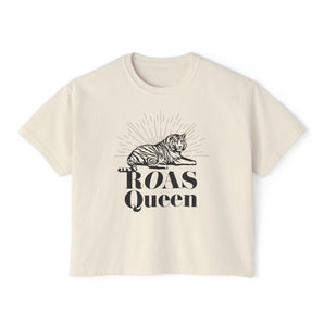 ROAS QUEEN tiger, women's boxy tee