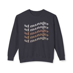 AdManager, curve unisex lightweight crewneck sweatshirt