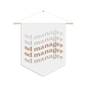 AdManager, curve white pennant