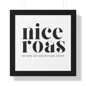 Nice ROAS tag, framed print