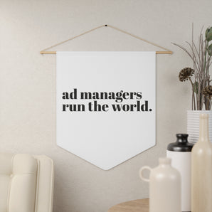 AdManager, run the world white pennant