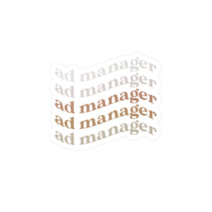 AdManager, curve kiss-cut vinyl decals