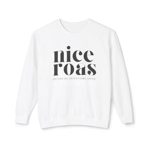 Nice ROAS tag, unisex lightweight crewneck sweatshirt