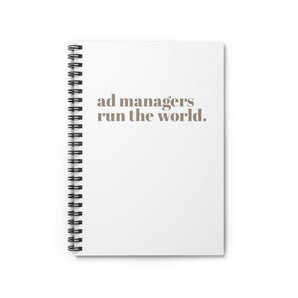 AdManager, run the world spiral notebook - ruled line