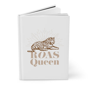 ROAS QUEEN tiger, white hardcover journal