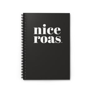 Nice ROAS, black spiral notebook - ruled line