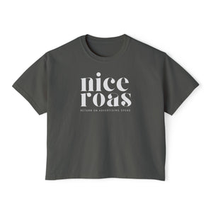 Nice ROAS tag, women's boxy tee