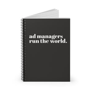 AdManagers, run the world spiral notebook - ruled line