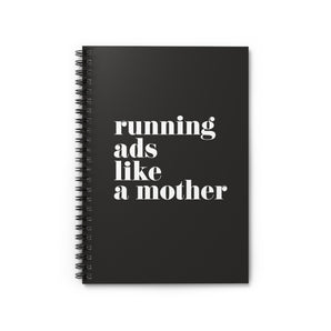 like a mother, black spiral notebook - ruled line