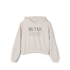 Nice ROAS definition, women's cinched bottom hoodie