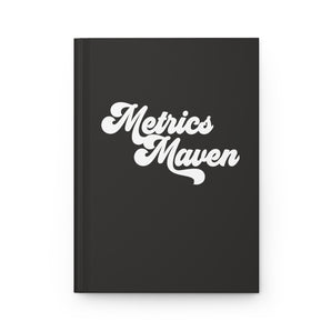 ROAS Metrics Maven retro, black hardcover journal