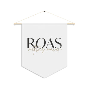 ROAS Metrics Maven, white pennant