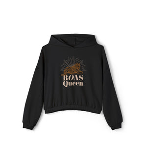 ROAS QUEEN dark tiger, women's cinched bottom hoodie