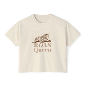 ROAS QUEEN tiger, women's boxy tee