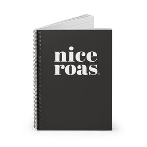 Nice ROAS, black spiral notebook - ruled line